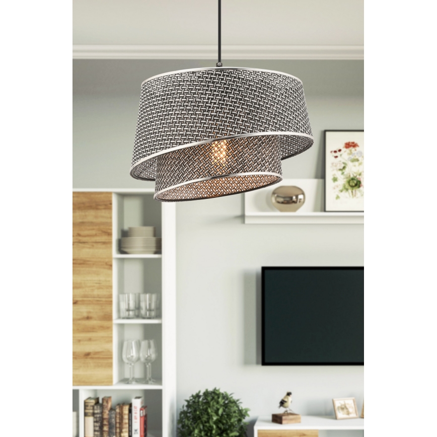 Lampa hängande BARETTE 1xE27/60W/230V grå/blank krom