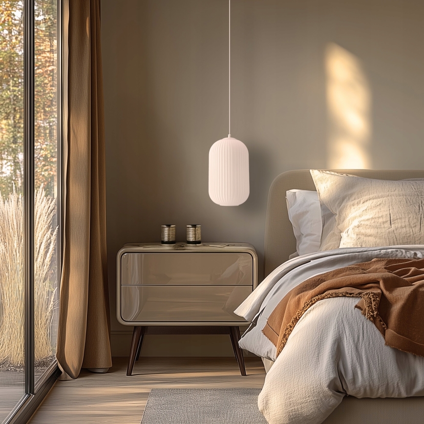 Lampa hängande CRESTO 1xE27/40W/230V vit