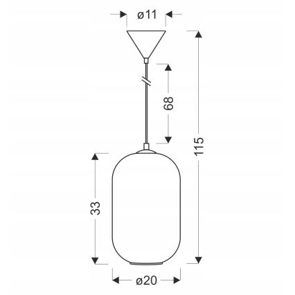Lampa hängande CRESTO 1xE27/40W/230V vit