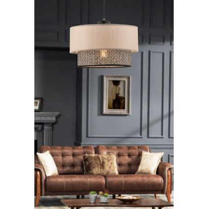 Lampa hängande ECHO 1xE27/60W/230V beige/grå
