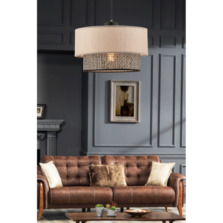 Lampa hängande ECHO 1xE27/60W/230V beige/grå