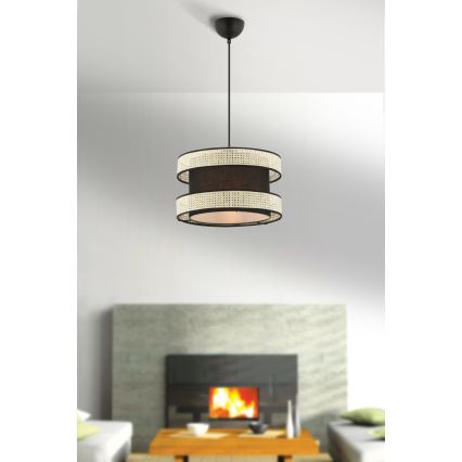 Lampa hängande HALO 1xE27/60W/230V svart/crème
