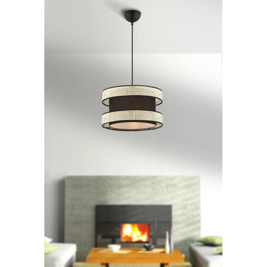 Lampa hängande HALO 1xE27/60W/230V svart/crème