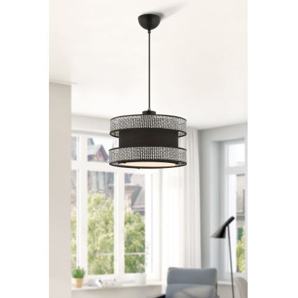 Lampa hängande HALO 1xE27/60W/230V svart/grå