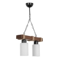 Lampa hängande JASMIN 2xE27/40W/230V brun/vit