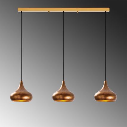 Lampa hängande MUBA 3xE27/40W/230V koppar