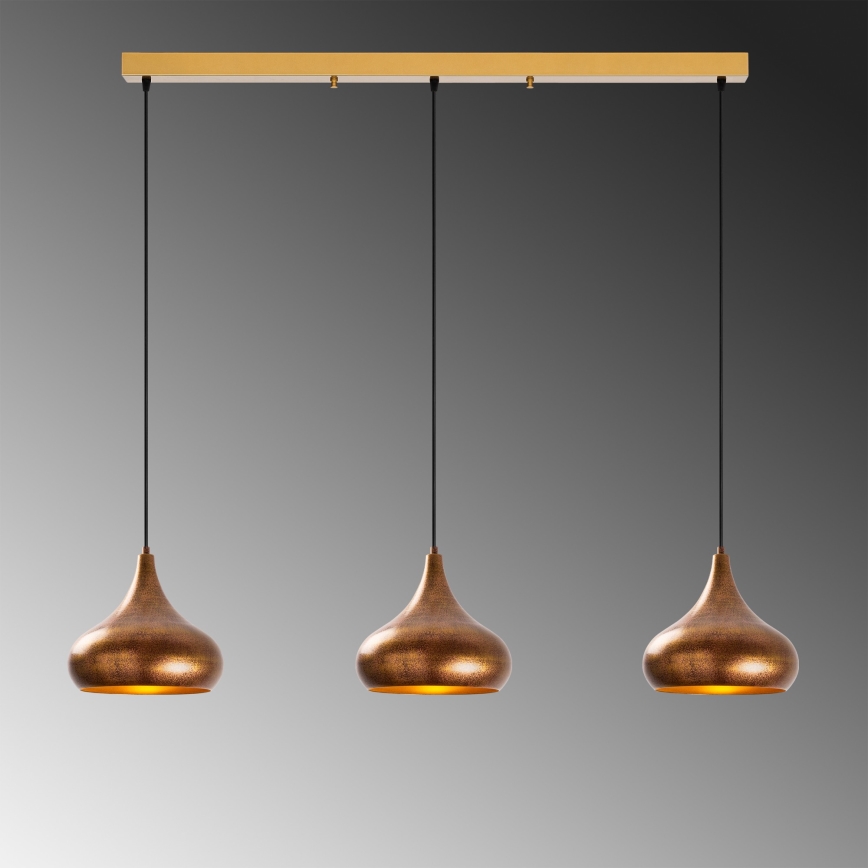 Lampa hängande MUBA 3xE27/40W/230V koppar