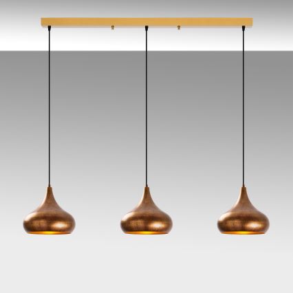 Lampa hängande MUBA 3xE27/40W/230V koppar