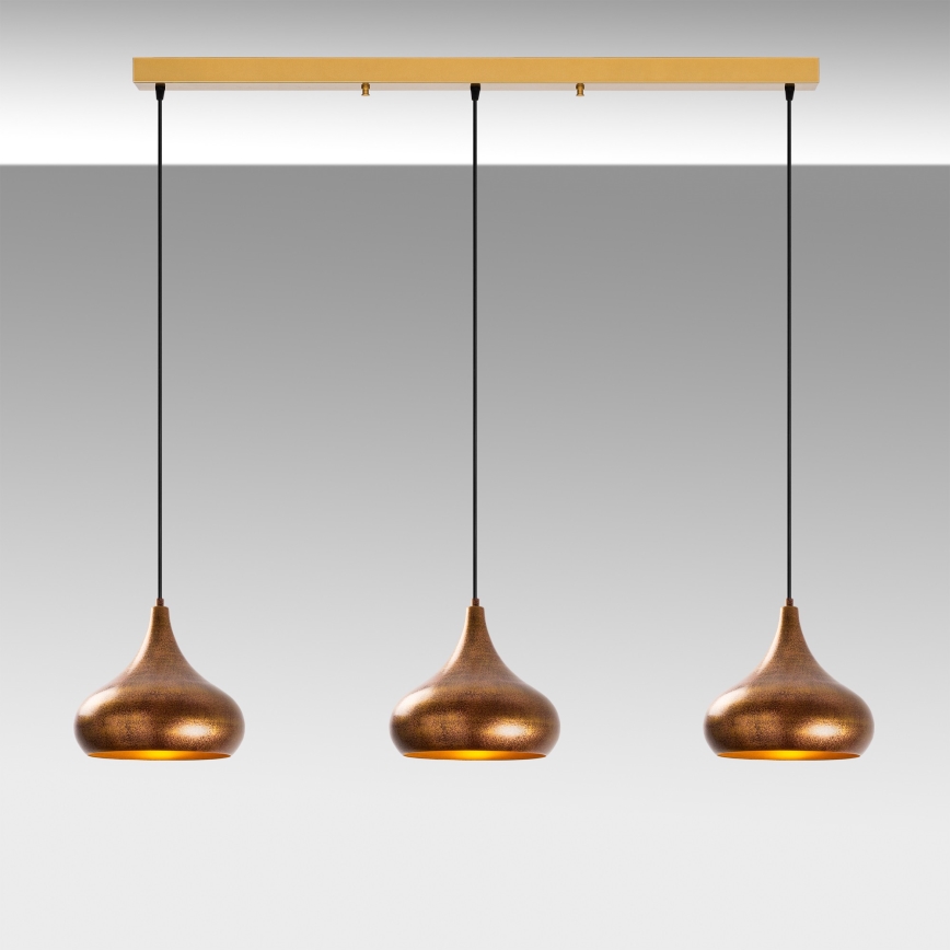 Lampa hängande MUBA 3xE27/40W/230V koppar