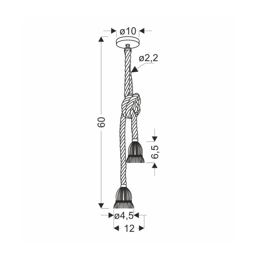 Lampa hängande VIDEA 2xE27/40W/230V brun