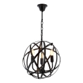 Lampa i kedja IRONBALL 3xE27/40W/230V svart