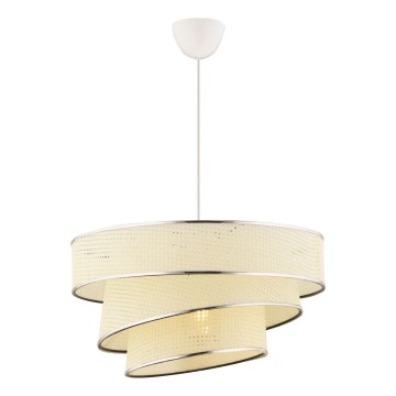 Lampa i snöre COUPER 1xE27/60W/230V vit/blank krom