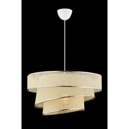 Lampa i snöre COUPER 1xE27/60W/230V vit/blank krom