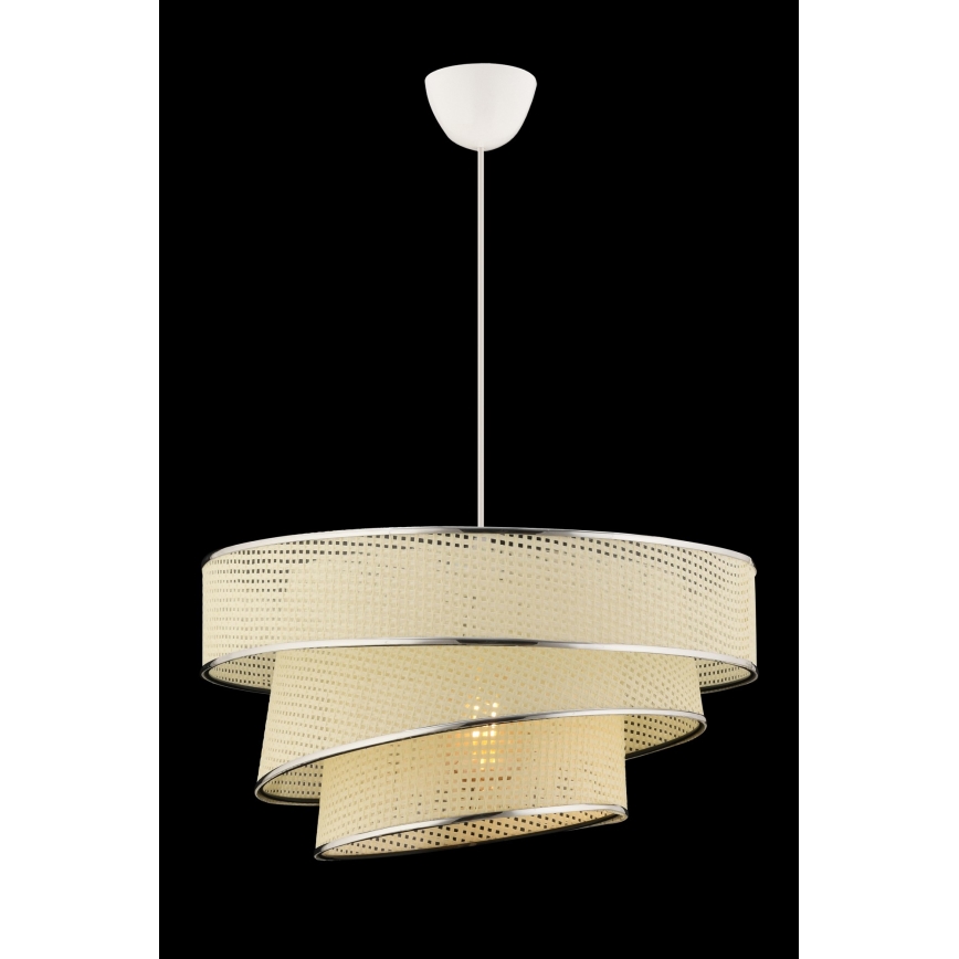 Lampa i snöre COUPER 1xE27/60W/230V vit/blank krom