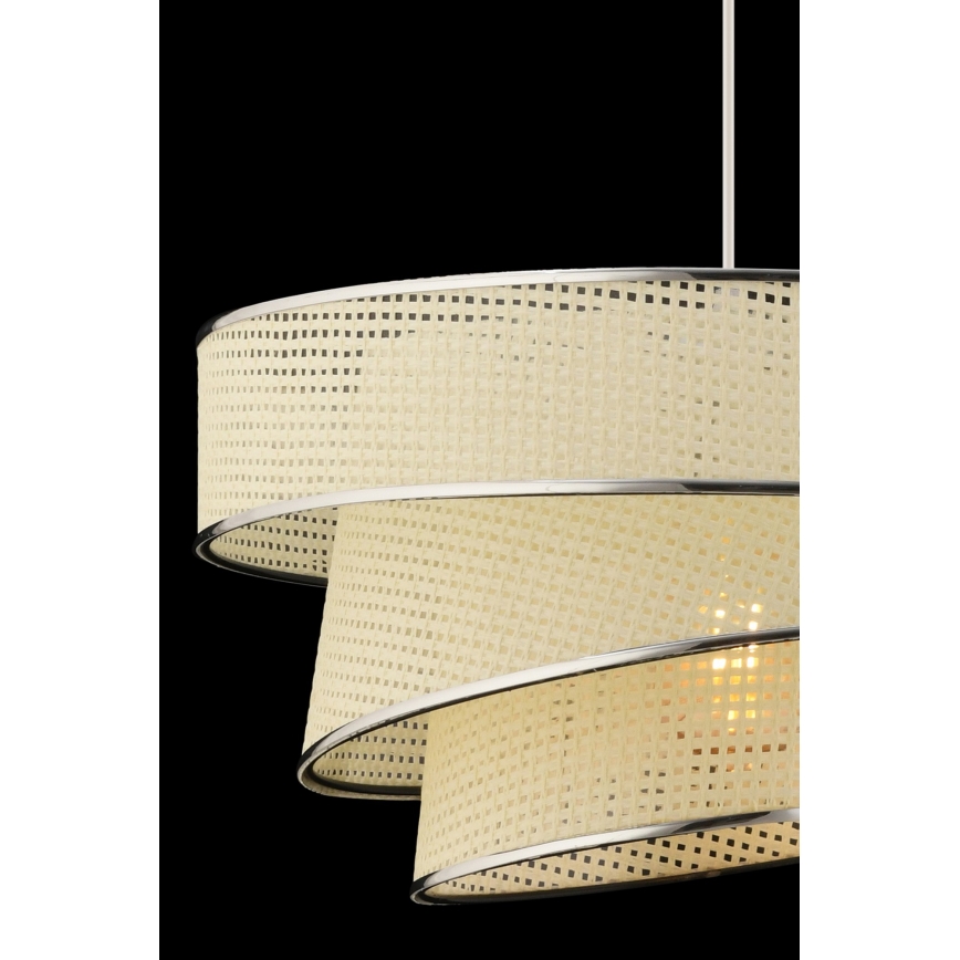 Lampa i snöre COUPER 1xE27/60W/230V vit/blank krom