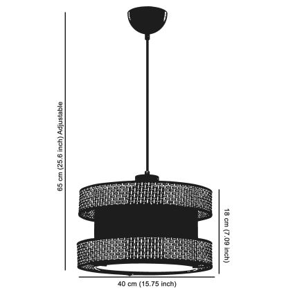 Lampa i snöre HALO 1xE27/60W/230V brun/beige