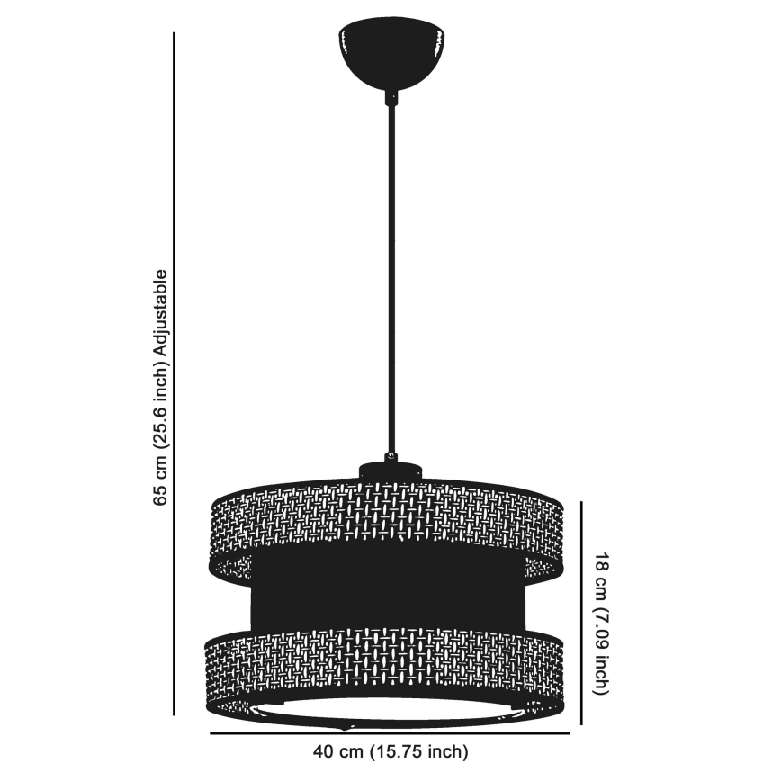 Lampa i snöre HALO 1xE27/60W/230V brun/beige