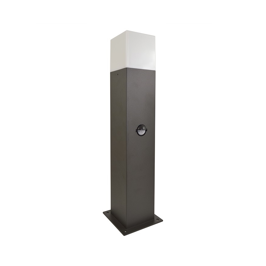 Lampa med sensor för utomhusbruk NEW YORK 1xE27/12W/230V IP44 44 cm antracit