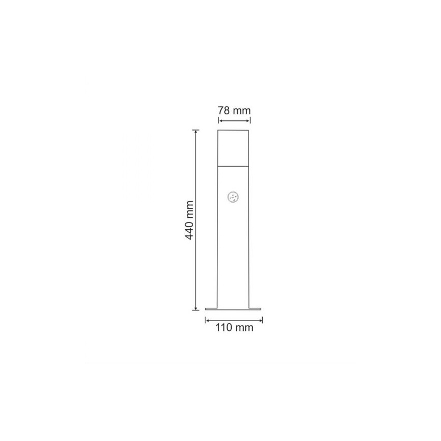 Lampa med sensor för utomhusbruk NEW YORK 1xE27/12W/230V IP44 44 cm antracit