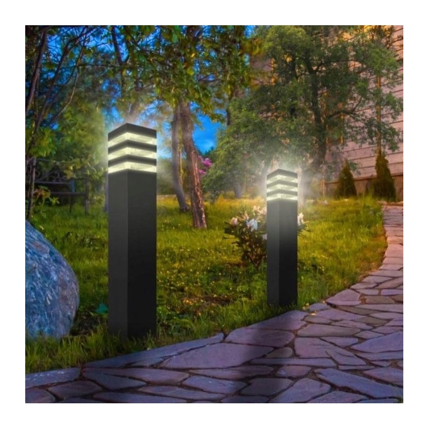 Lampa med sensor för utomhusbruk TEKSAS 1xE27/12W/230V IP44 44 cm antracit