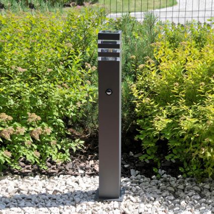 Lampa med sensor för utomhusbruk TEKSAS 1xE27/12W/230V IP44 74 cm antracit