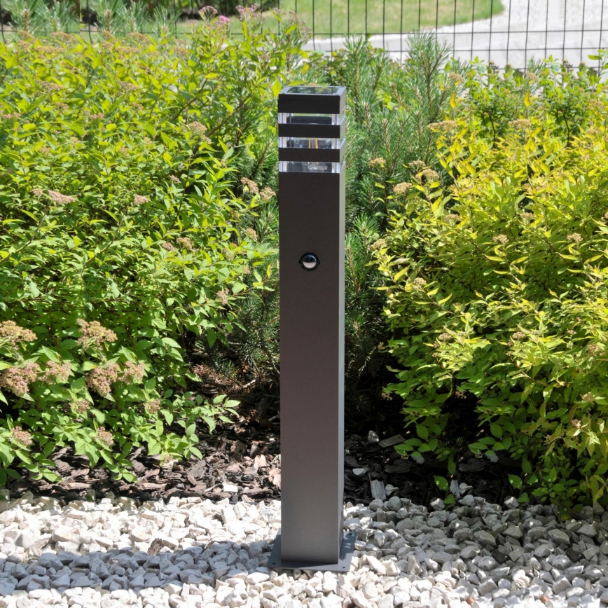 Lampa med sensor för utomhusbruk TEKSAS 1xE27/12W/230V IP44 74 cm antracit