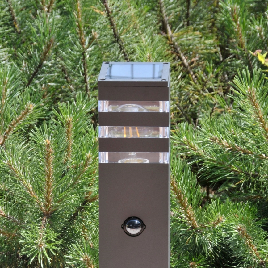 Lampa med sensor för utomhusbruk TEKSAS 1xE27/12W/230V IP44 74 cm antracit