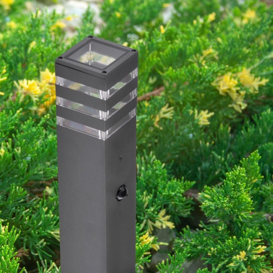 Lampa med sensor för utomhusbruk TEKSAS 1xE27/12W/230V IP44 74 cm antracit