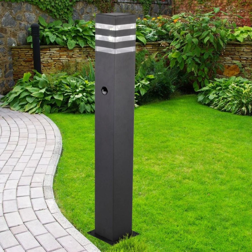 Lampa med sensor för utomhusbruk TEKSAS 1xE27/12W/230V IP44 74 cm antracit