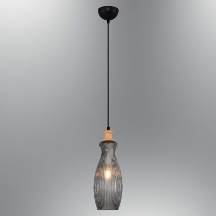 Lampa med snöre BOTTLE 1xE14/4W/230V rökfärgad