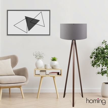 Lampå på fot AYD 1xE27/40W/230V brun/grå