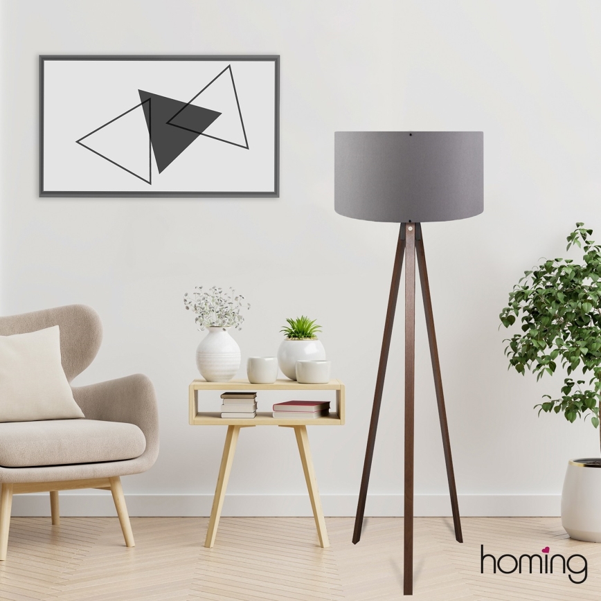 Lampå på fot AYD 1xE27/40W/230V brun/grå