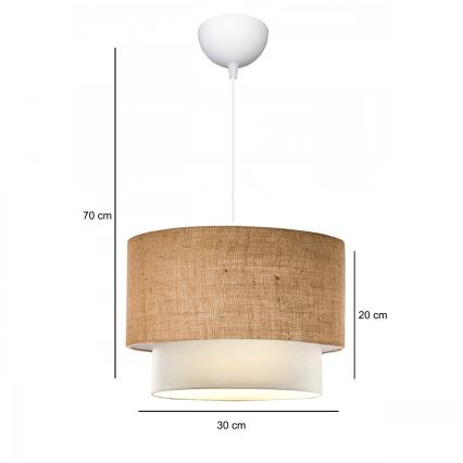 Lampadario a sospensione AYD 1xE27/15W/230V beige/bianco