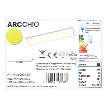 Lampenwelt - LED Dimbar taklampa BLAAN LED/50W/230V + FK