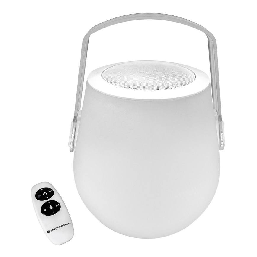 Lampenwelt - LED RGB dimbar bordslampa med högtalare LED/3W/3,7V Bluetooth 2000 mAh IP44 + fjärrkontroll
