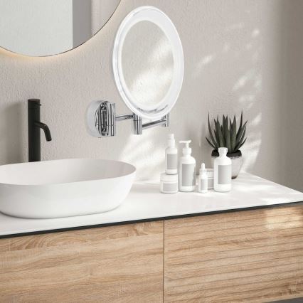 Lanaform - LED-väggmonterad sminkspegel WALL LED/4xAAA