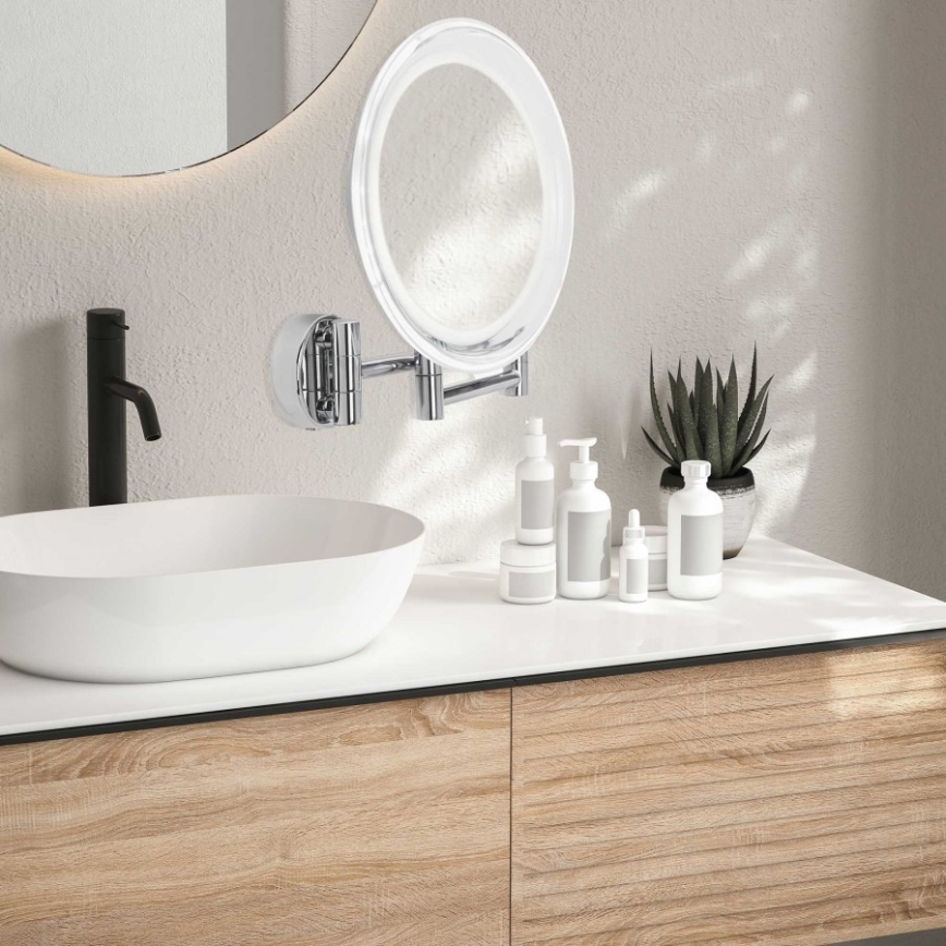 Lanaform - LED-väggmonterad sminkspegel WALL LED/4xAAA