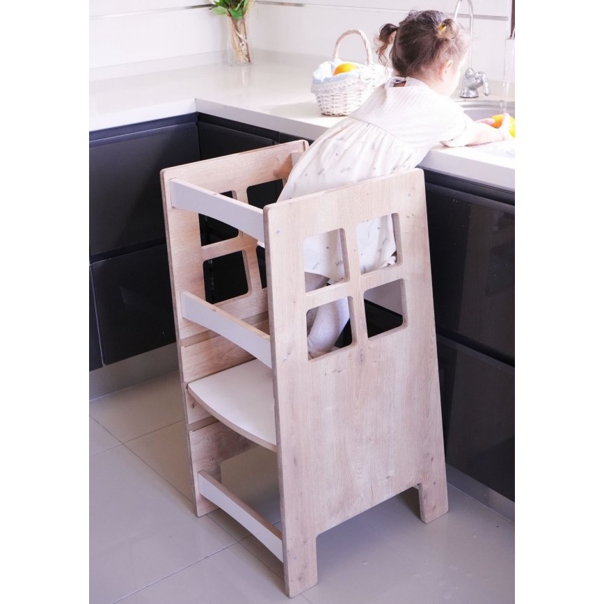 Lärplattform KULE 90x50 cm brun/vit