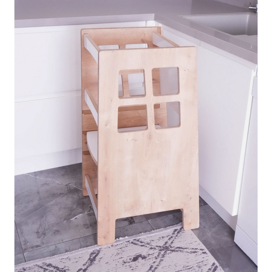 Lärplattform KULE 90x50 cm brun/vit