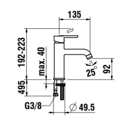 LAUFEN H3110810041201 - Kran till handfat LUA 19,2 cm skinande krom