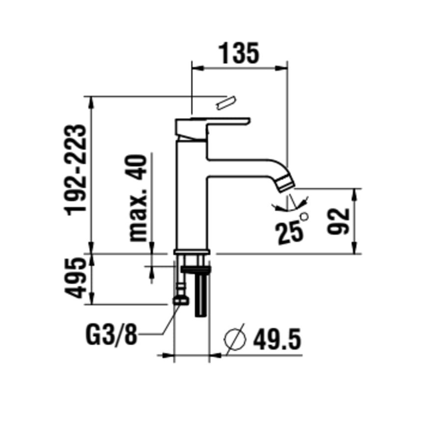 LAUFEN H3110810041201 - Kran till handfat LUA 19,2 cm skinande krom