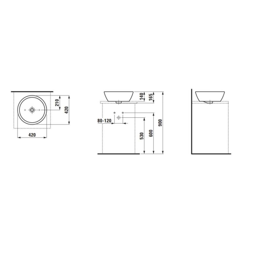LAUFEN H8129620001091 - Bänkskål PRO Ø 42 cm keramik/vit