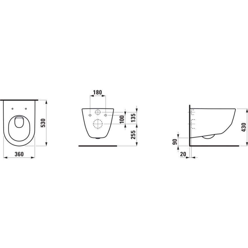 LAUFEN H8209560000001 - Väggh PRO keramik/vit