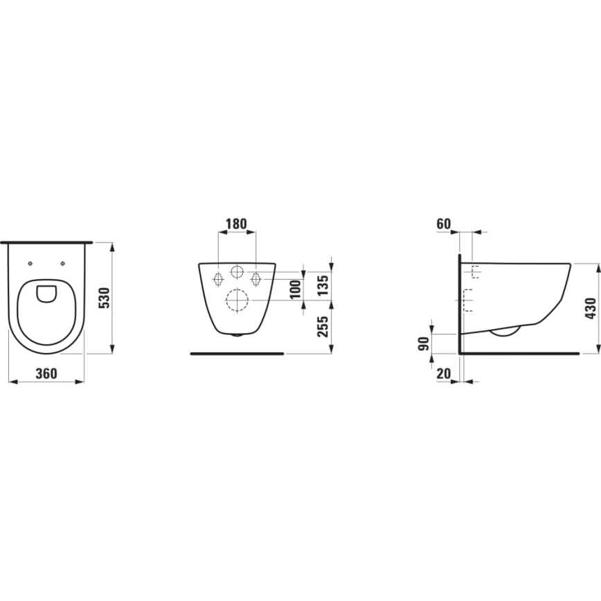 LAUFEN H8209664000001 - Väggh PRO keramik/vit
