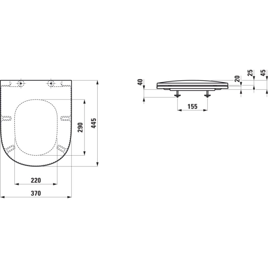 LAUFEN H8910830000001 - Toalettsits SoftClose LUA duroplast/vit