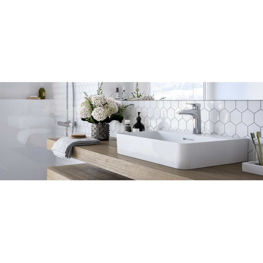 LAUFEN HF500701100000 - Kran till handfat + avlopp med bräddavlopp LAURIN 16,2 cm skinande krom