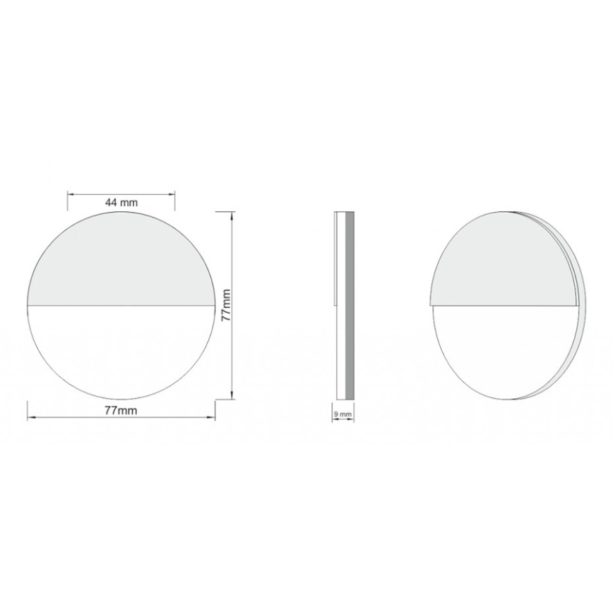 LDST RO-01-SZ-BC8 - Trappljus ROBIN 8xLED/1.2W/230V