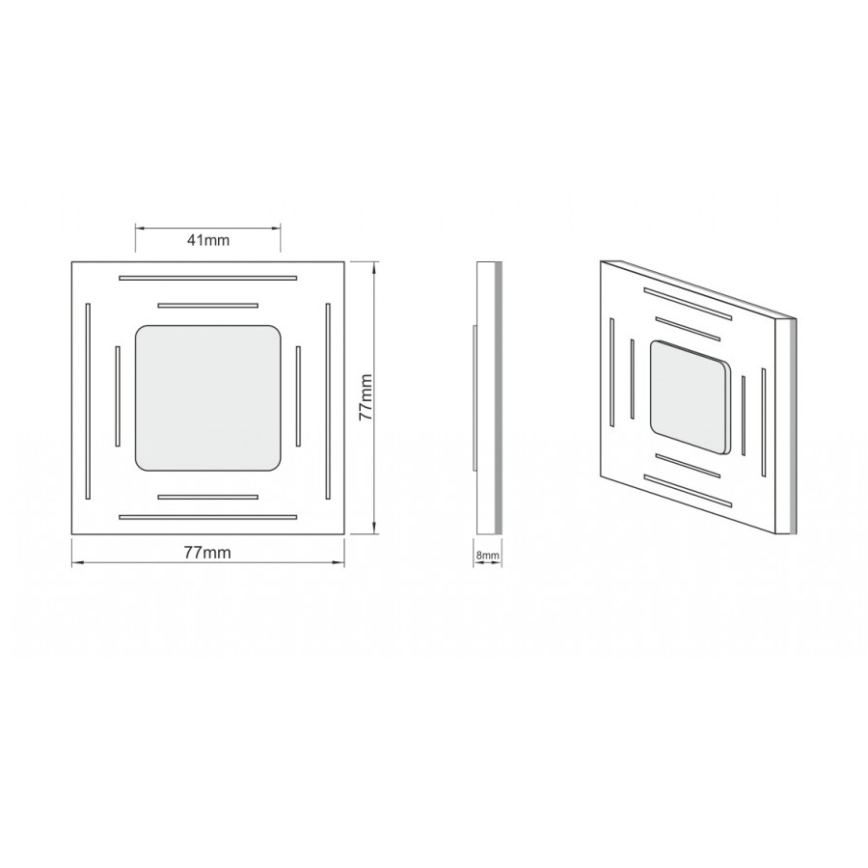 LDST SP-01-CB-BZ8- LED Trappljus SPACE 8xLED/1,2W/230V glansig svart