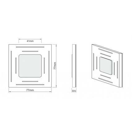 LDST SP-01-SS-BC8 - Trappljus SPACE 8xLED/1,2W/230V