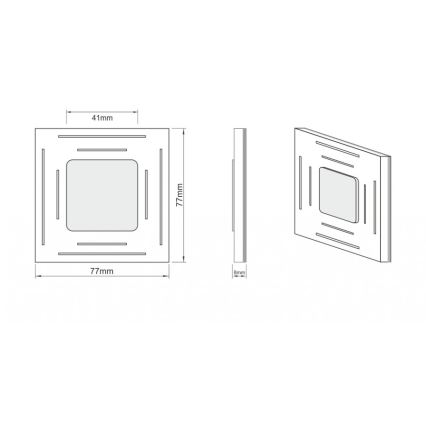 LDST SP-01-SS-BZ8 - LED Trappljus SPACE 8xLED/1,2W/230V matt krom